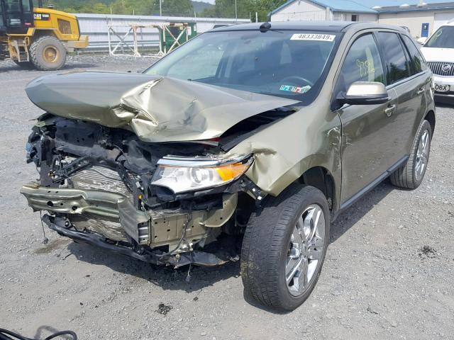 2FMDK4KC9CBA27187 - 2012 FORD EDGE LIMIT GREEN photo 2