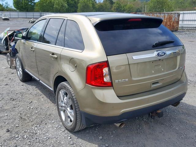 2FMDK4KC9CBA27187 - 2012 FORD EDGE LIMIT GREEN photo 3