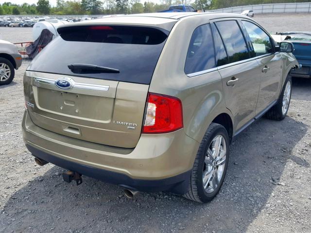 2FMDK4KC9CBA27187 - 2012 FORD EDGE LIMIT GREEN photo 4