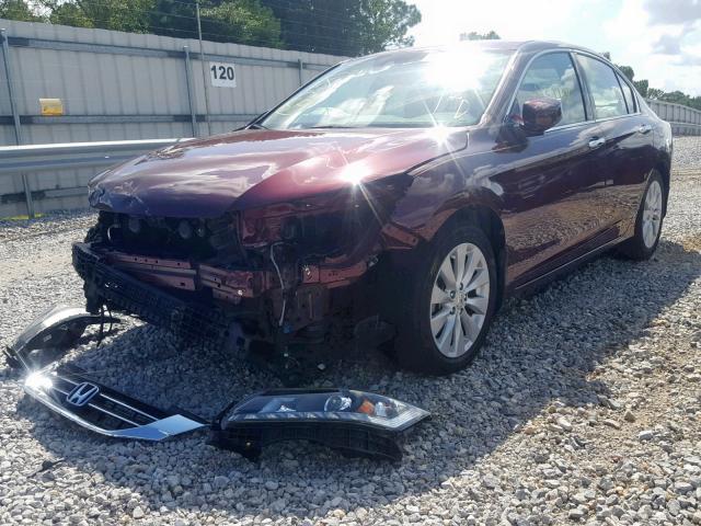 1HGCR3F81FA022708 - 2015 HONDA ACCORD EXL MAROON photo 2