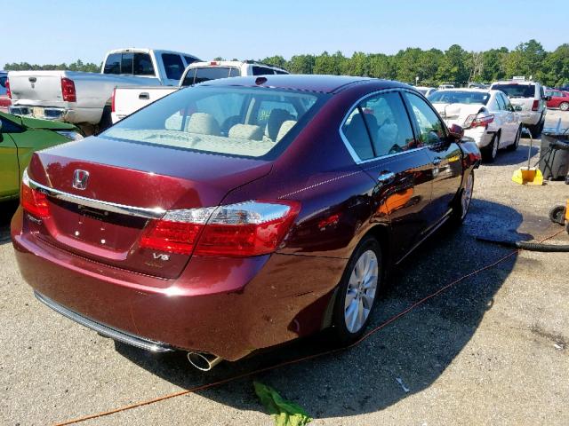 1HGCR3F81FA022708 - 2015 HONDA ACCORD EXL MAROON photo 4