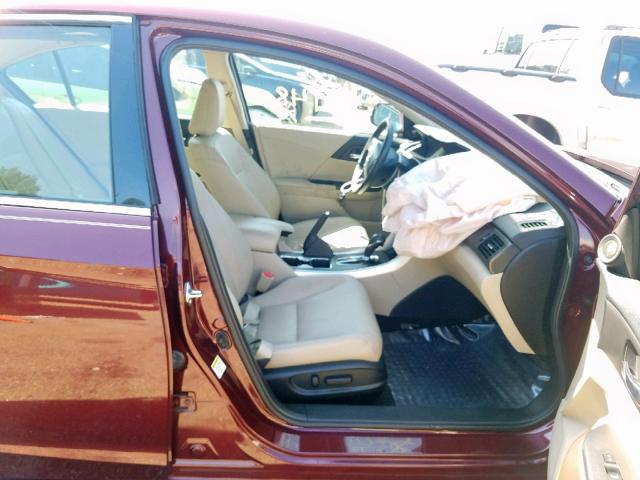 1HGCR3F81FA022708 - 2015 HONDA ACCORD EXL MAROON photo 5