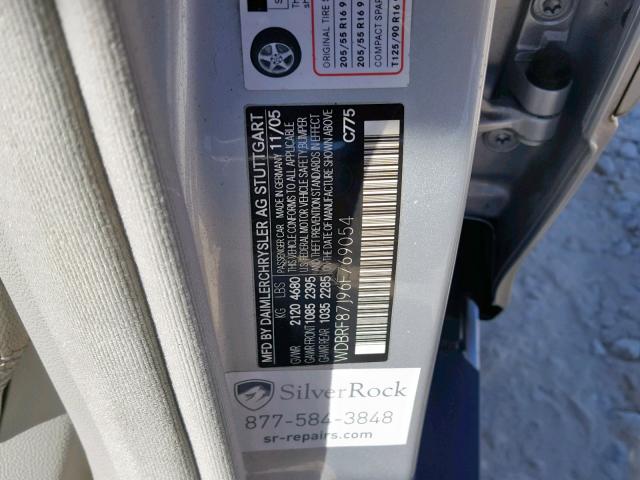 WDBRF87J96F769054 - 2006 MERCEDES-BENZ C 350 4MAT SILVER photo 10