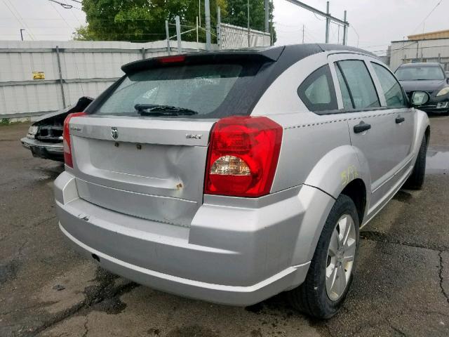 1B3HB48B47D164043 - 2007 DODGE CALIBER SX SILVER photo 4