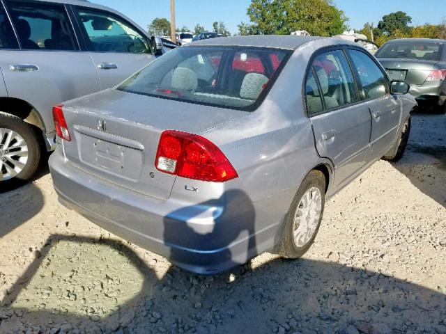 2HGES16585H508911 - 2005 HONDA CIVIC LX SILVER photo 4