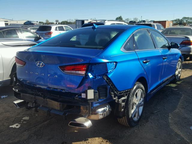 5NPE34AF4JH632902 - 2018 HYUNDAI SONATA SPO BLUE photo 4