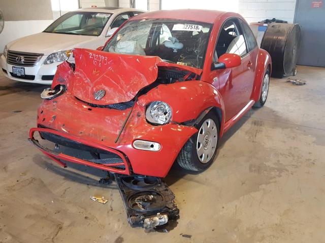 3VWBK21C72M403672 - 2002 VOLKSWAGEN NEW BEETLE RED photo 2