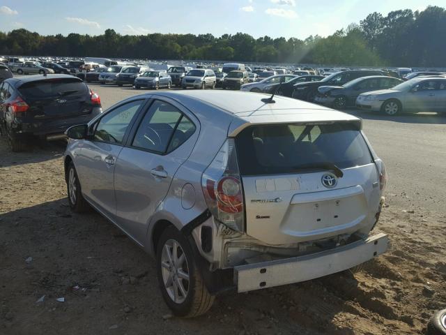 JTDKDTB31D1045308 - 2013 TOYOTA PRIUS C SILVER photo 3