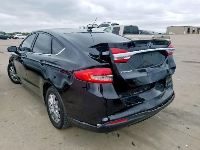 3FA6P0G74HR366733 - 2017 FORD FUSION S BLACK photo 3