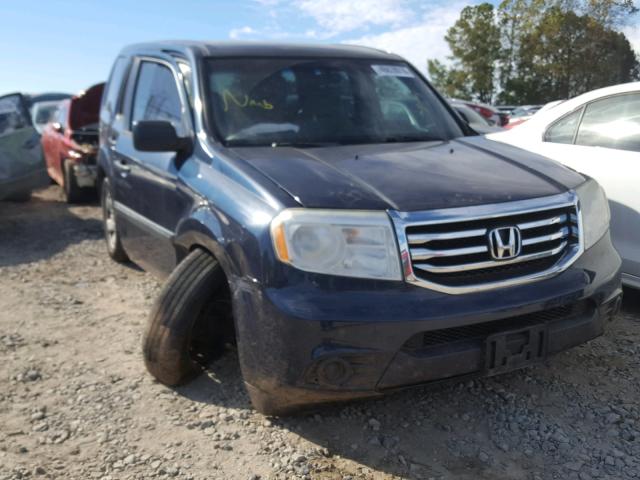 5FNYF4H25CB013427 - 2012 HONDA PILOT LX BLUE photo 1