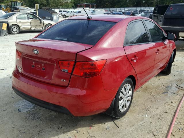 KNAFU4A2XD5646643 - 2013 KIA FORTE EX RED photo 4