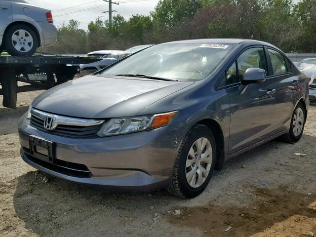 19XFB2F56CE107035 - 2012 HONDA CIVIC LX GRAY photo 2