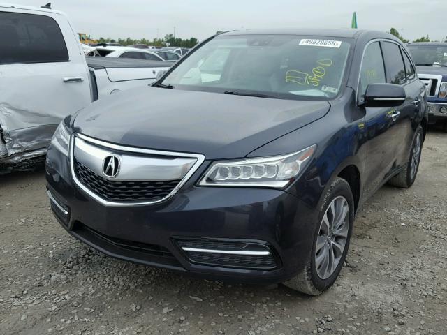 5FRYD3H45EB002317 - 2014 ACURA MDX TECHNO GRAY photo 2