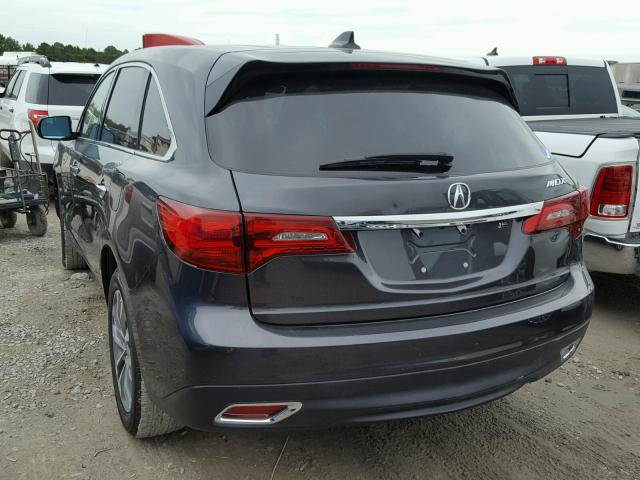 5FRYD3H45EB002317 - 2014 ACURA MDX TECHNO GRAY photo 3