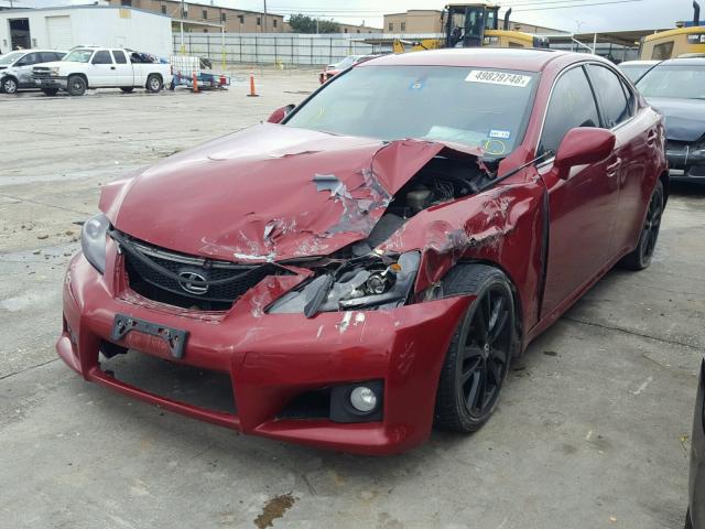 JTHBK262785078554 - 2008 LEXUS IS 250 RED photo 2