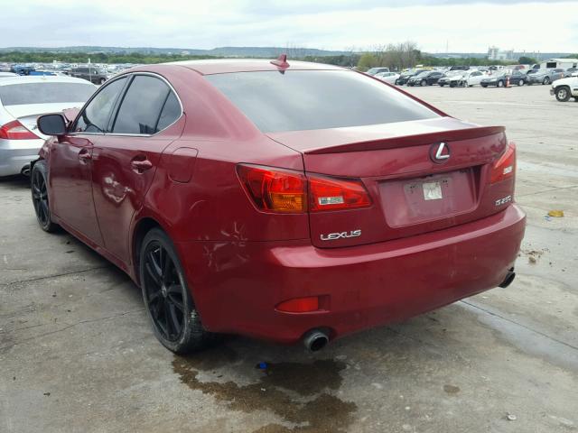 JTHBK262785078554 - 2008 LEXUS IS 250 RED photo 3