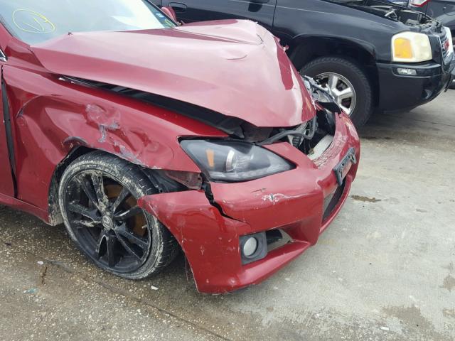 JTHBK262785078554 - 2008 LEXUS IS 250 RED photo 9