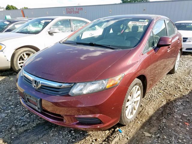 19XFB2F90CE043237 - 2012 HONDA CIVIC EXL 勃艮第红 照片 2