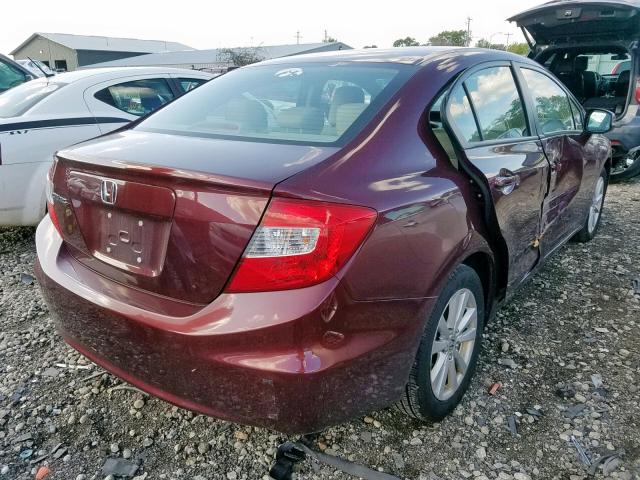 19XFB2F90CE043237 - 2012 HONDA CIVIC EXL 勃艮第红 照片 4