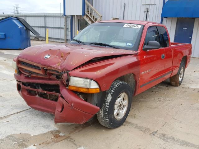 1B7GL22X61S351450 - 2001 DODGE DAKOTA RED photo 2