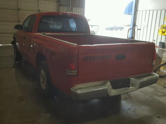 1B7GL22X61S351450 - 2001 DODGE DAKOTA RED photo 3