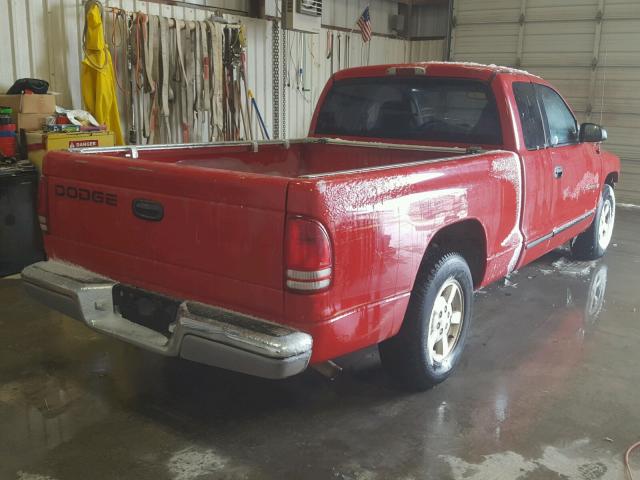 1B7GL22X61S351450 - 2001 DODGE DAKOTA RED photo 4