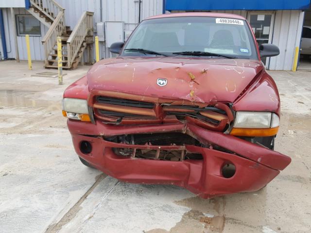 1B7GL22X61S351450 - 2001 DODGE DAKOTA RED photo 9