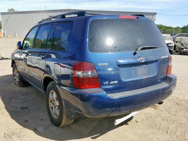 JTEHP21A260181592 - 2006 TOYOTA HIGHLANDER BLUE photo 3