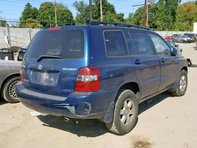 JTEHP21A260181592 - 2006 TOYOTA HIGHLANDER BLUE photo 4