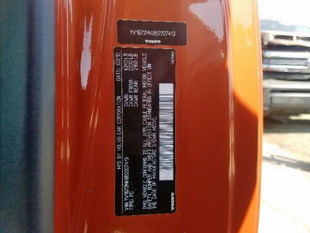 YV1672MK8B2207413 - 2011 VOLVO C30 T5 ORANGE photo 10