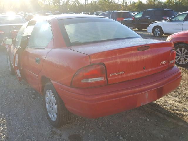 3B3ES47C0XT530376 - 1999 DODGE NEON HIGHL RED photo 3