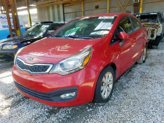 KNADN4A32D6128209 - 2013 KIA RIO EX RED photo 2