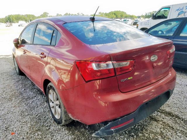 KNADN4A32D6128209 - 2013 KIA RIO EX RED photo 3