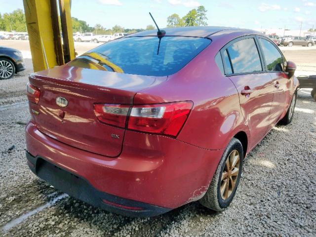 KNADN4A32D6128209 - 2013 KIA RIO EX RED photo 4