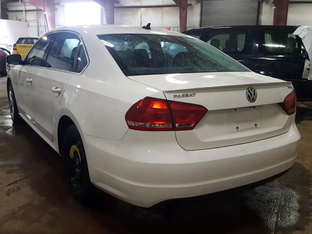 1VWBS7A36EC060033 - 2014 VOLKSWAGEN PASSAT SE WHITE photo 3