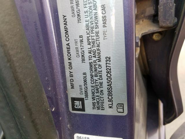 KL8CB6SA5GC627732 - 2016 CHEVROLET SPARK LS PURPLE photo 10