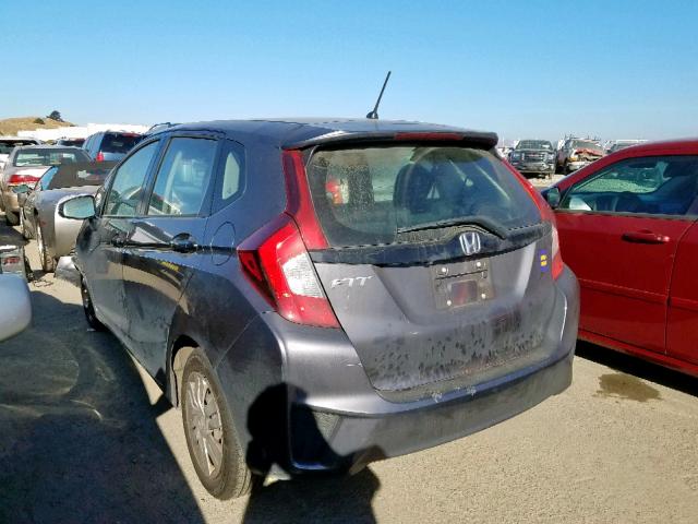 3HGGK5H55FM750121 - 2015 HONDA FIT LX GRAY photo 3