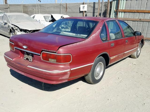 1G1BL52W5SR102240 - 1995 CHEVROLET CAPRICE CL MAROON photo 4