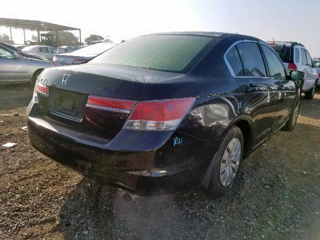 1HGCP2F3XBA108761 - 2011 HONDA ACCORD LX BLACK photo 4