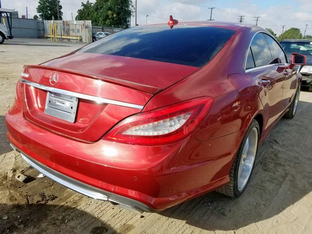 WDDLJ7DB6EA116728 - 2014 MERCEDES-BENZ CLS 550 RED photo 4