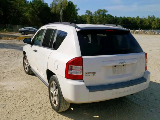 1J8FF47W78D653741 - 2008 JEEP COMPASS SP WHITE photo 3