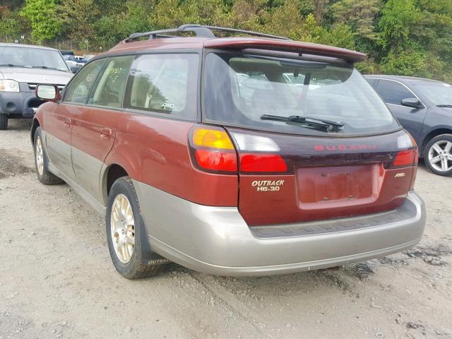 4S3BH806527653888 - 2002 SUBARU LEGACY OUT RED photo 3