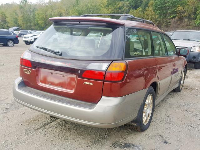 4S3BH806527653888 - 2002 SUBARU LEGACY OUT RED photo 4