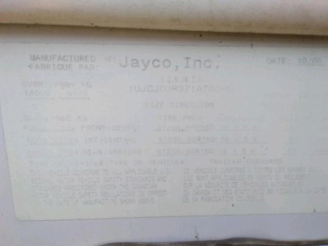 1UJCJ03R371AT0086 - 2007 JAYCO RECON 36V WHITE photo 10