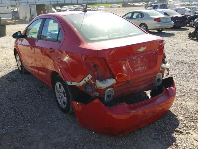 1G1JA5SH3E4124208 - 2014 CHEVROLET SONIC LS RED photo 3