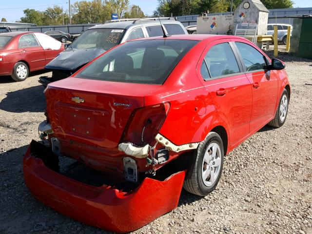 1G1JA5SH3E4124208 - 2014 CHEVROLET SONIC LS RED photo 4