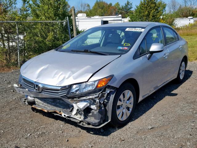 19XFB2F58CE341323 - 2012 HONDA CIVIC LX SILVER photo 2