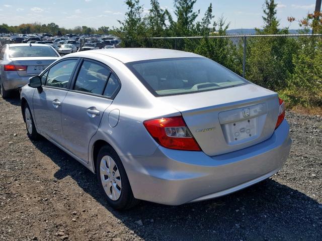 19XFB2F58CE341323 - 2012 HONDA CIVIC LX SILVER photo 3