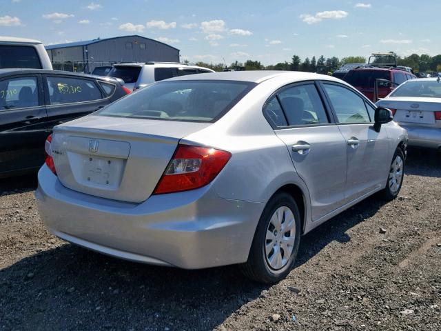 19XFB2F58CE341323 - 2012 HONDA CIVIC LX SILVER photo 4