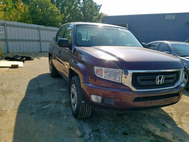 5FPYK16299B100311 - 2009 HONDA RIDGELINE MAROON photo 1